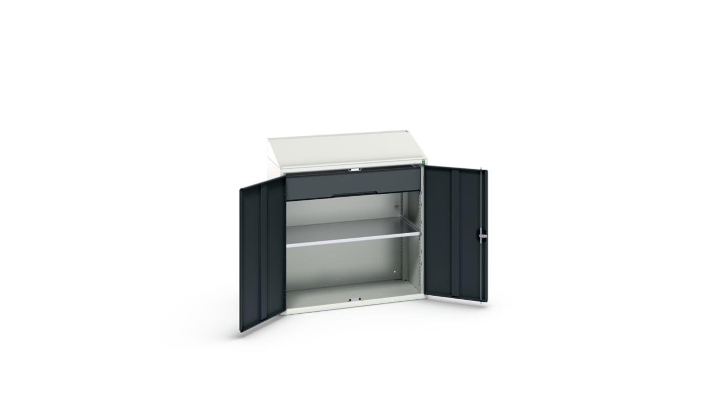 Bott 2 Door, 1 Drawer Sheet Steel Floor Standing Cupboard, 1050 x 550 x 1130mm