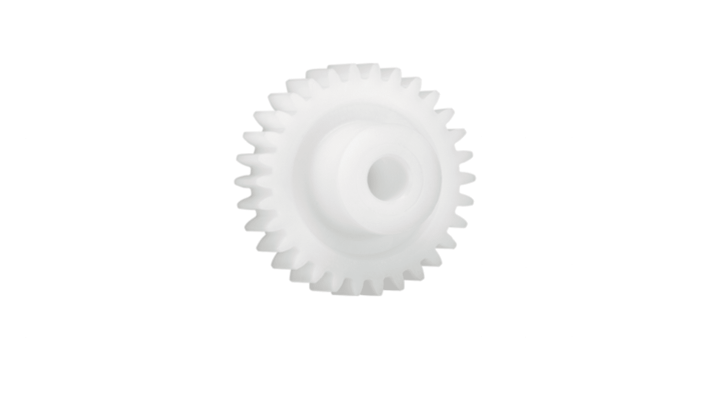 Igus Iguform S270 18 Teeth Spur Gear, 1.5 Module, 8mm Bore Diam, 27mm Pitch Diam, 17mm Hub Diam