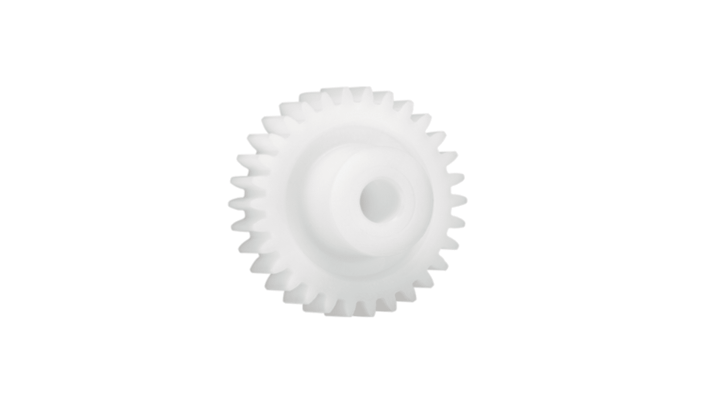 Igus Iguform S270 27 Teeth Spur Gear, 1.5 Module, 8mm Bore Diam, 40.5mm Pitch Diam, 19mm Hub Diam