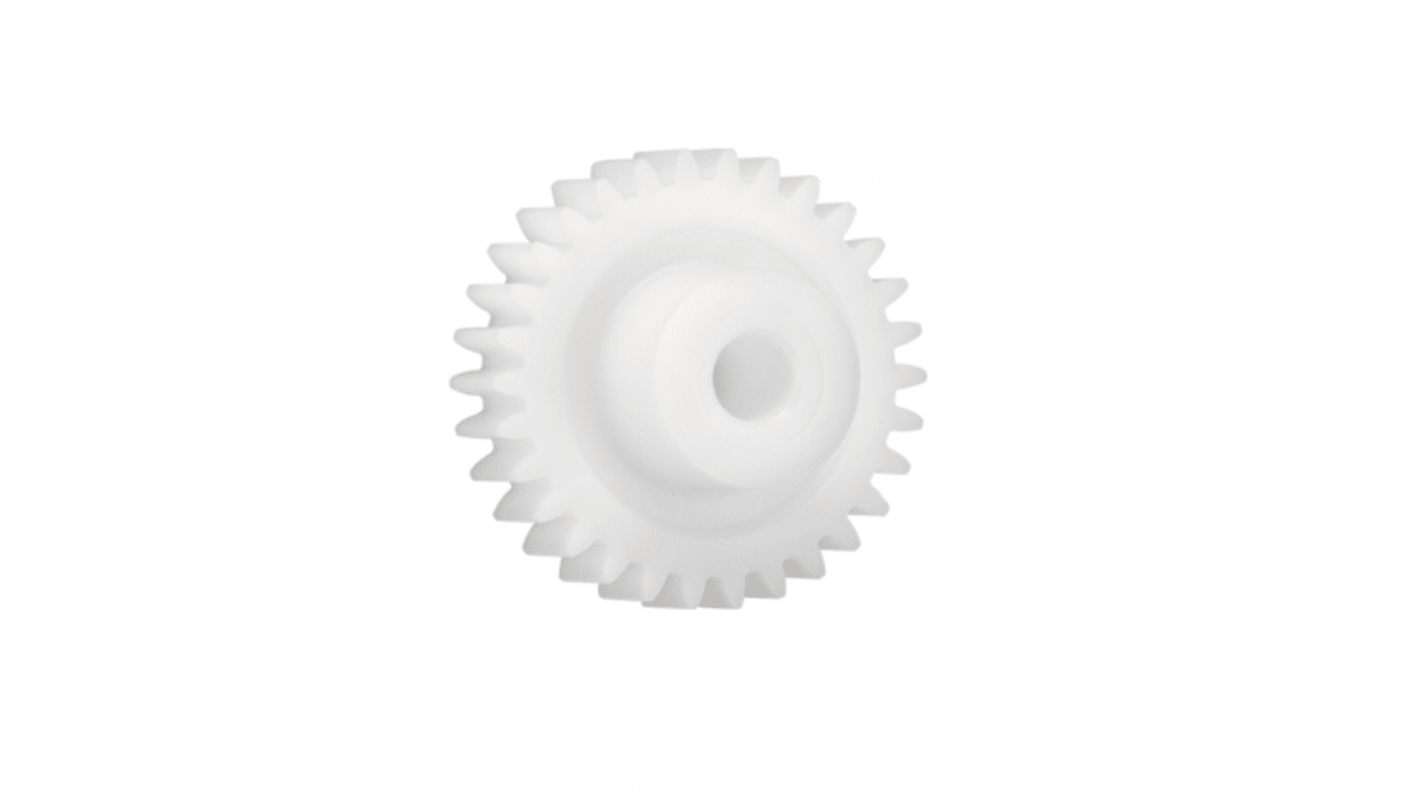Igus Iguform S270 30 Teeth Spur Gear, 1.5 Module, 10mm Bore Diam, 45mm Pitch Diam, 24mm Hub Diam