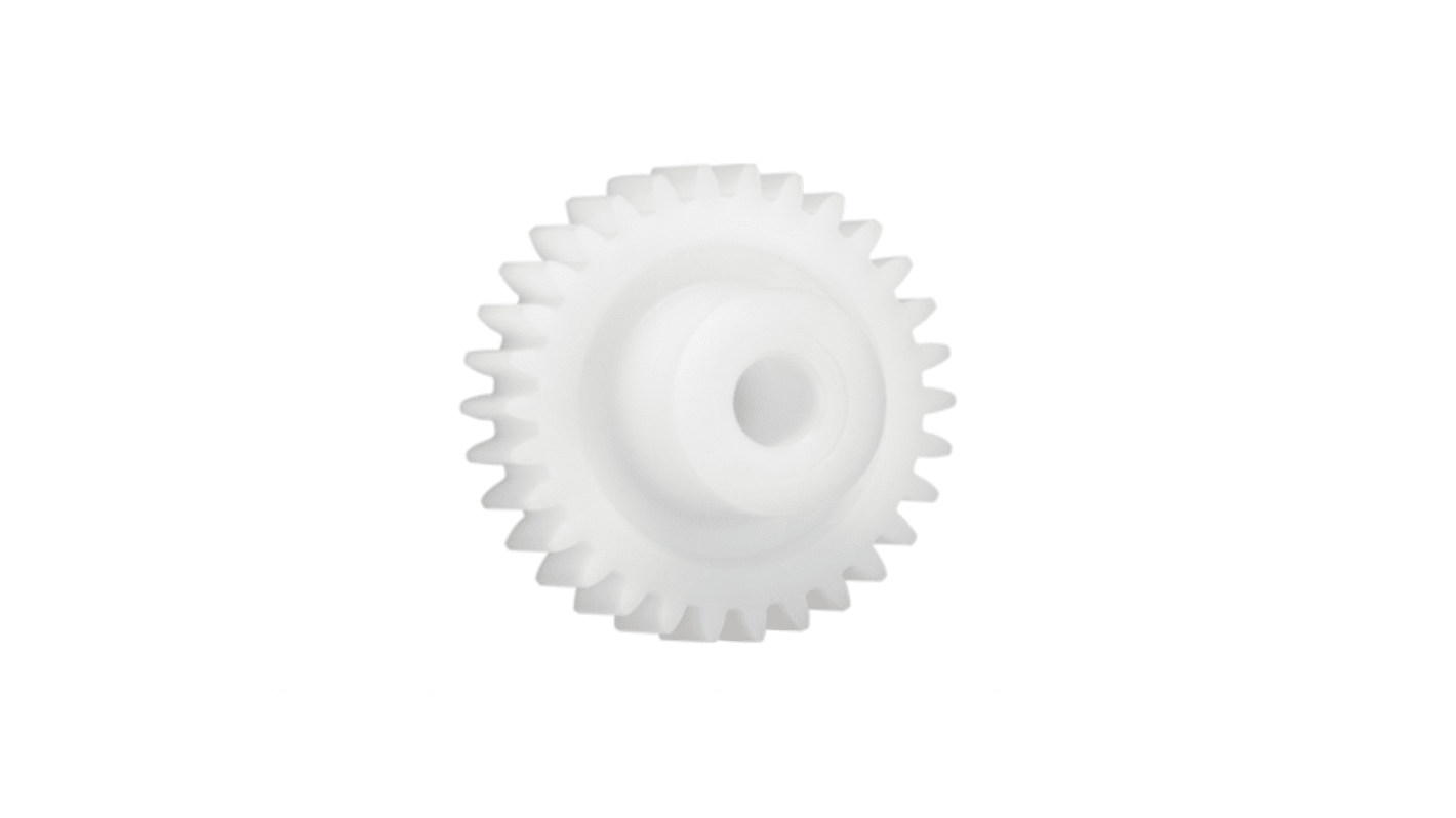 Igus Iguform S270 32 Teeth Spur Gear, 1.5 Module, 10mm Bore Diam, 48mm Pitch Diam, 24mm Hub Diam