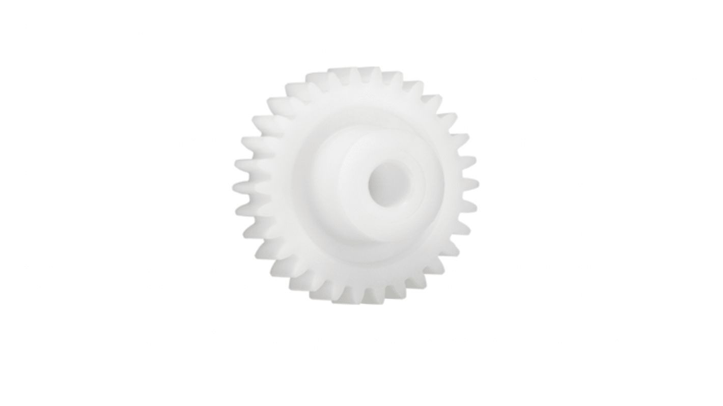 Igus Cylindrisk tandhjul, Iguform S270, 38 tænder, 1.5 modul, 57mm delecirkel, navdia.: 24mm, boring: 10mm