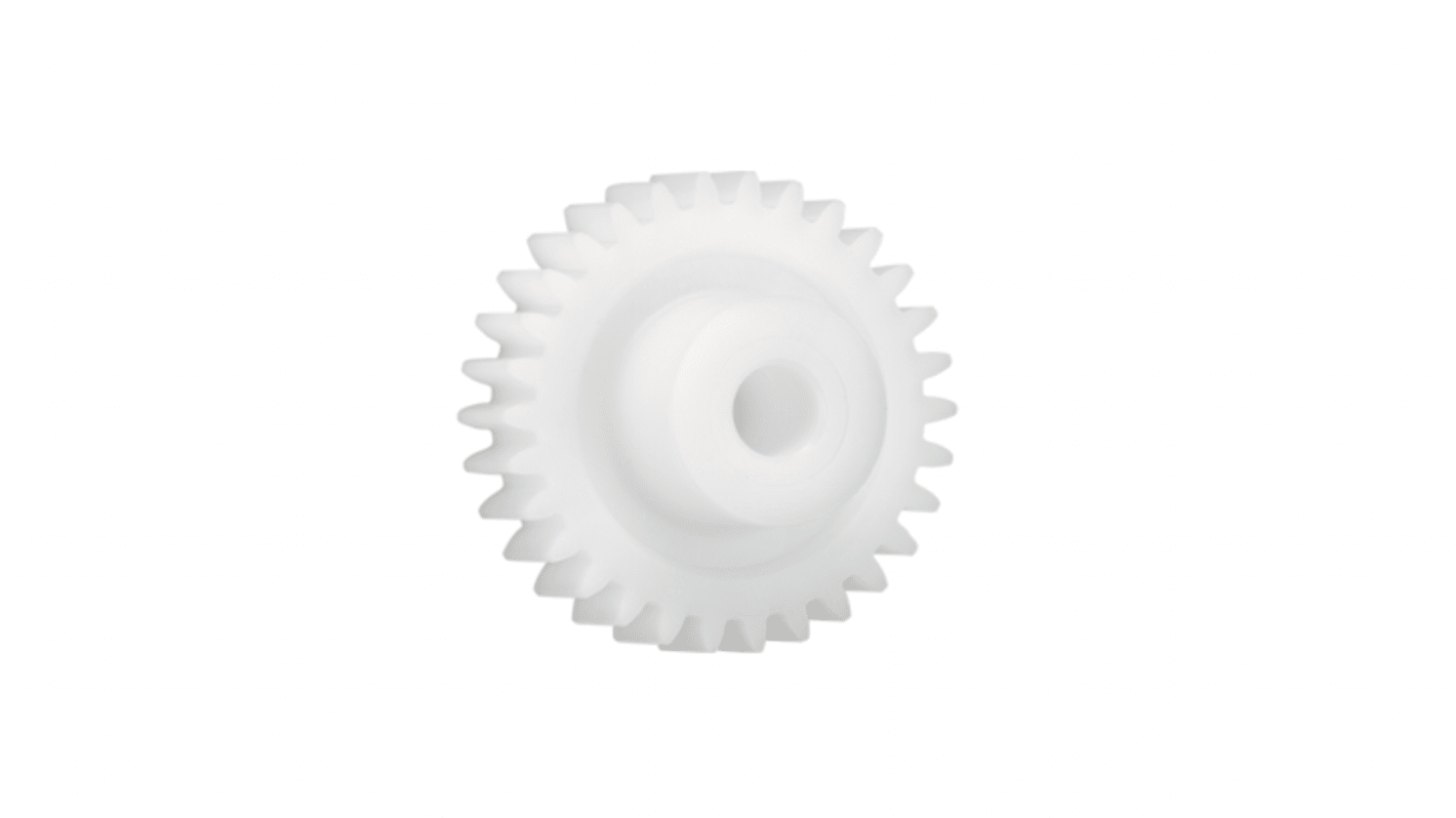 Igus Iguform S270 50 Teeth Spur Gear, 2 Module, 14mm Bore Diam, 100mm Pitch Diam, 30mm Hub Diam