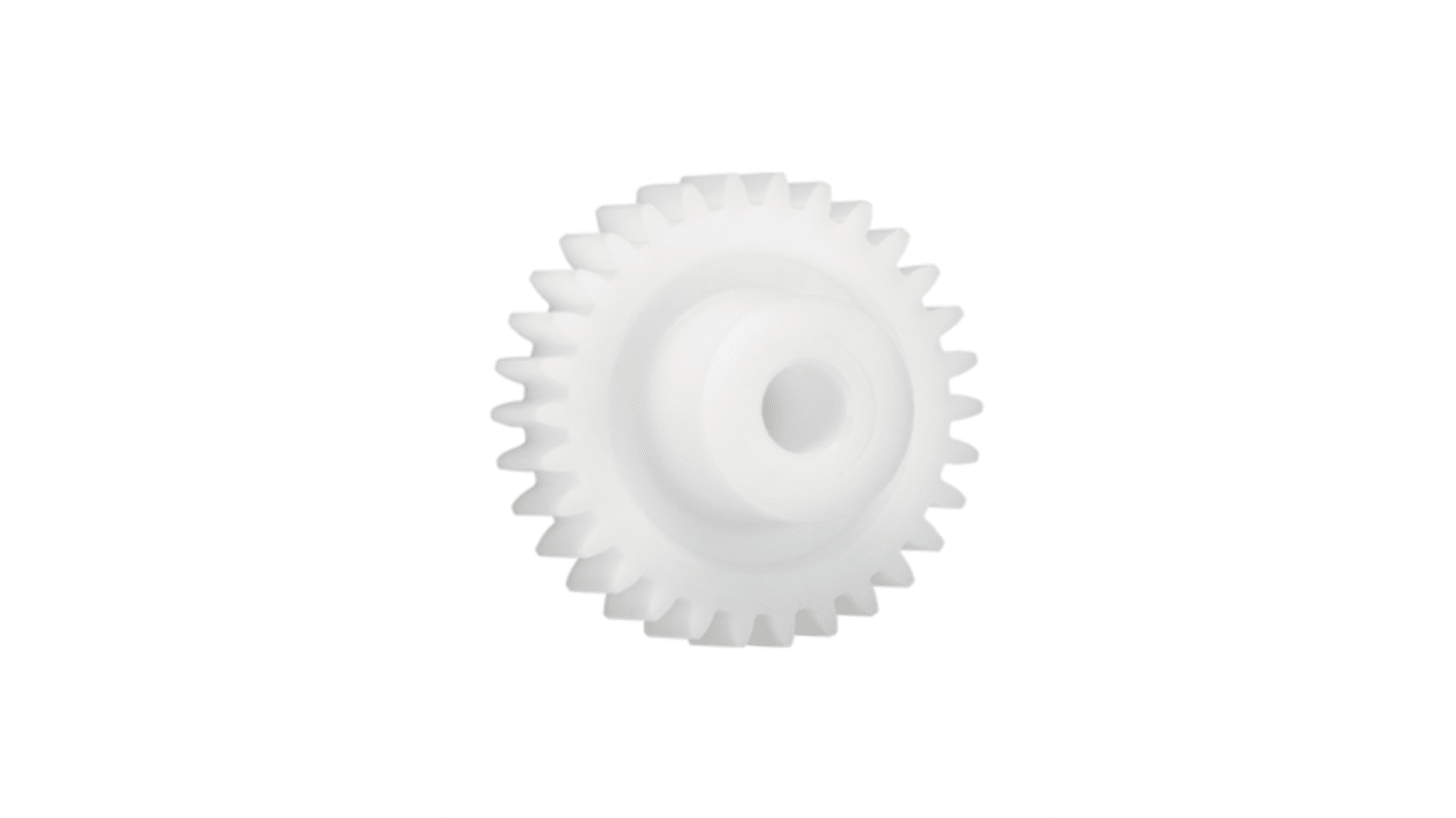 Igus Iguform S270 19 Teeth Spur Gear, 2.5 Module, 10mm Bore Diam, 47.5mm Pitch Diam, 20mm Hub Diam