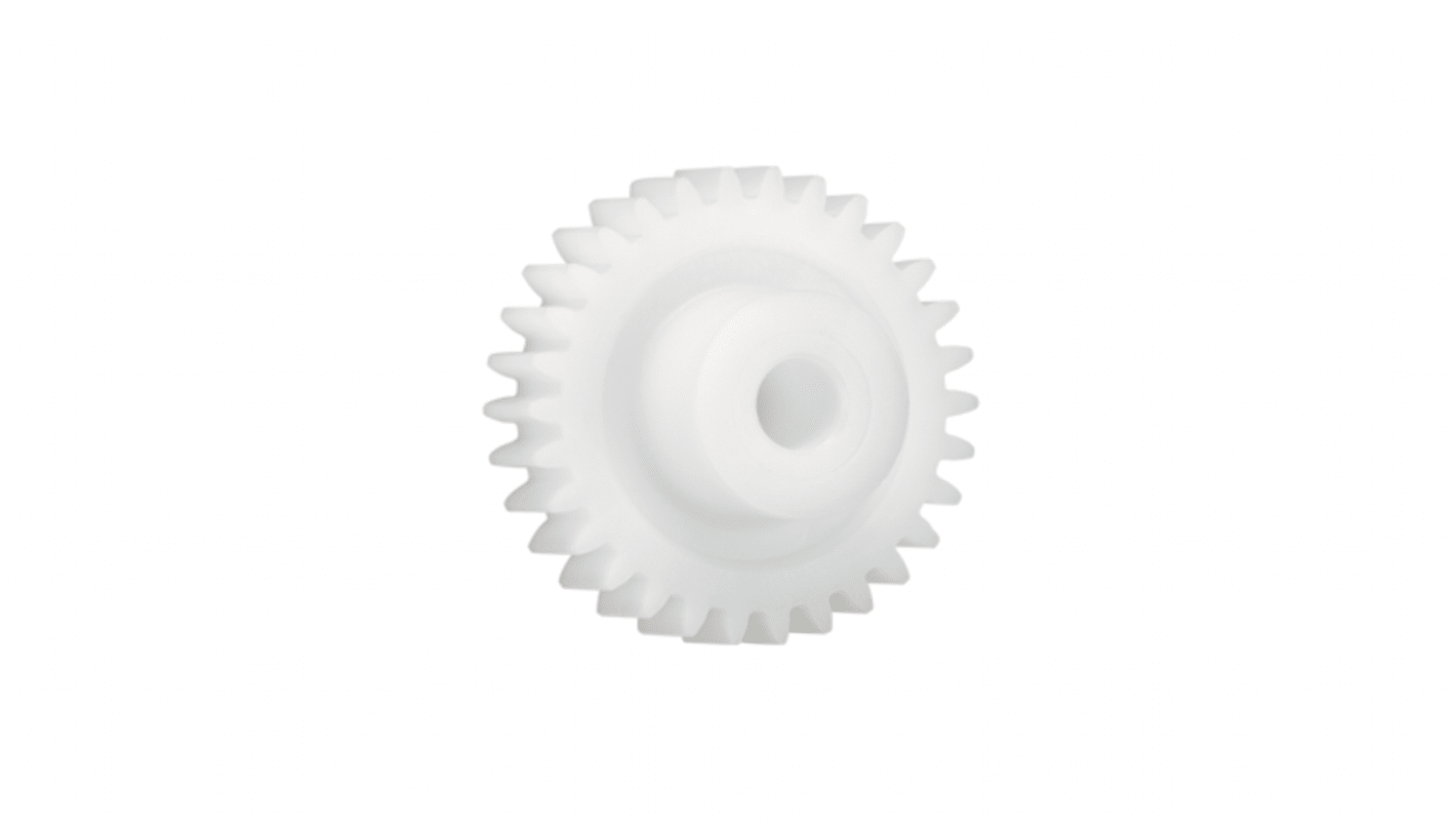 Igus Iguform S270 40 Teeth Spur Gear, 2.5 Module, 14mm Bore Diam, 100mm Pitch Diam, 30mm Hub Diam