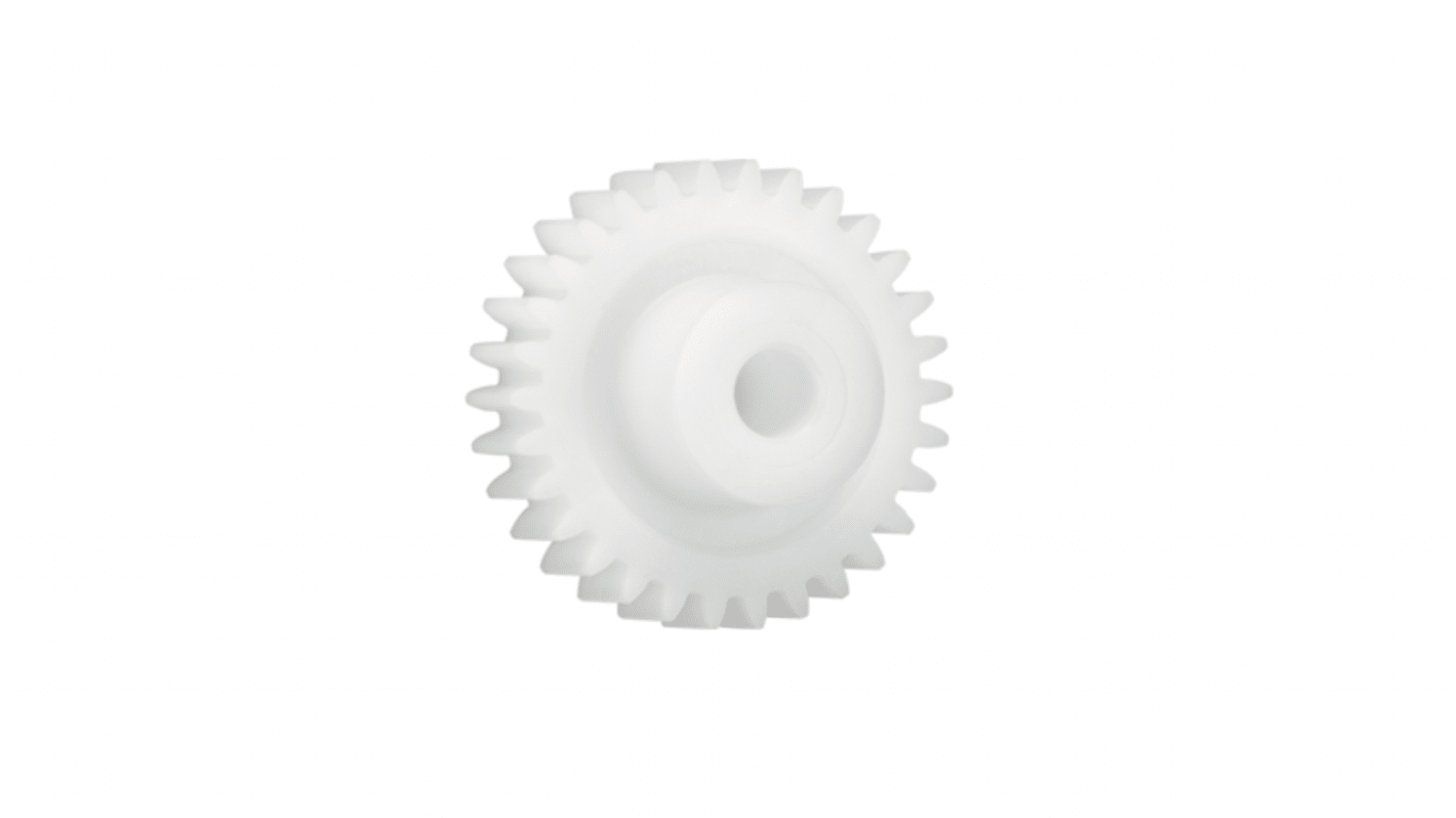 Igus Iguform S270 75 Teeth Spur Gear, 2.5 Module, 20mm Bore Diam, 187.5mm Pitch Diam, 40mm Hub Diam