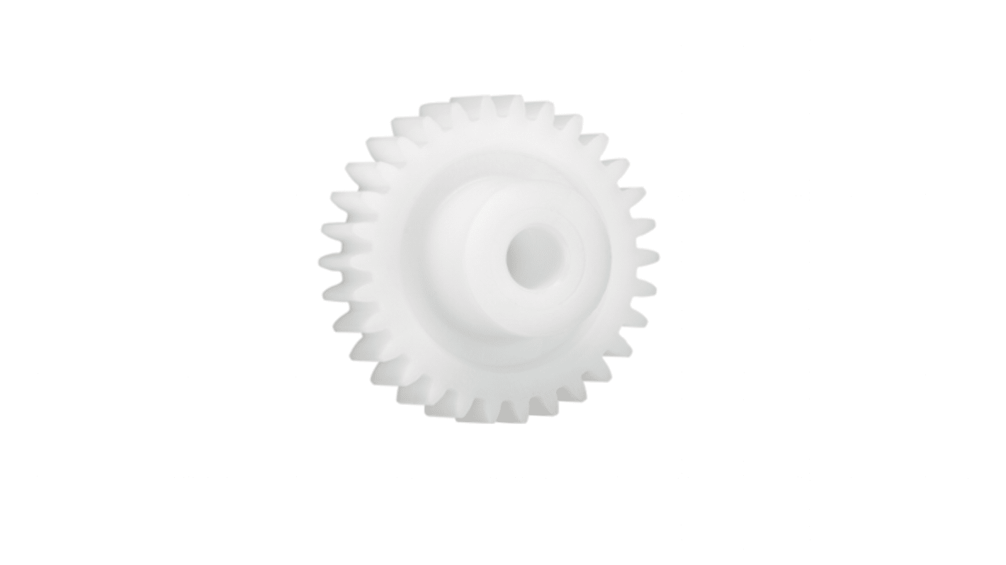 Igus Iguform S270 12 Teeth Spur Gear, 3 Module, 12mm Bore Diam, 36mm Pitch Diam, 24mm Hub Diam