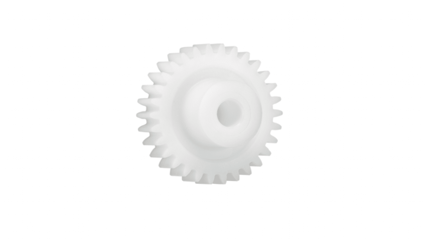 Igus Iguform S270 21 Teeth Spur Gear, 3 Module, 12mm Bore Diam, 63mm Pitch Diam, 24mm Hub Diam