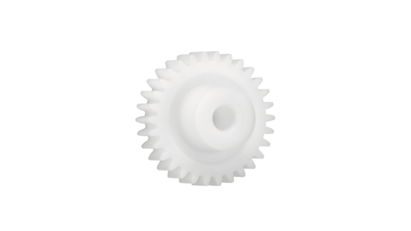 Igus Iguform S270 35 Teeth Spur Gear, 3 Module, 16mm Bore Diam, 105mm Pitch Diam, 32mm Hub Diam