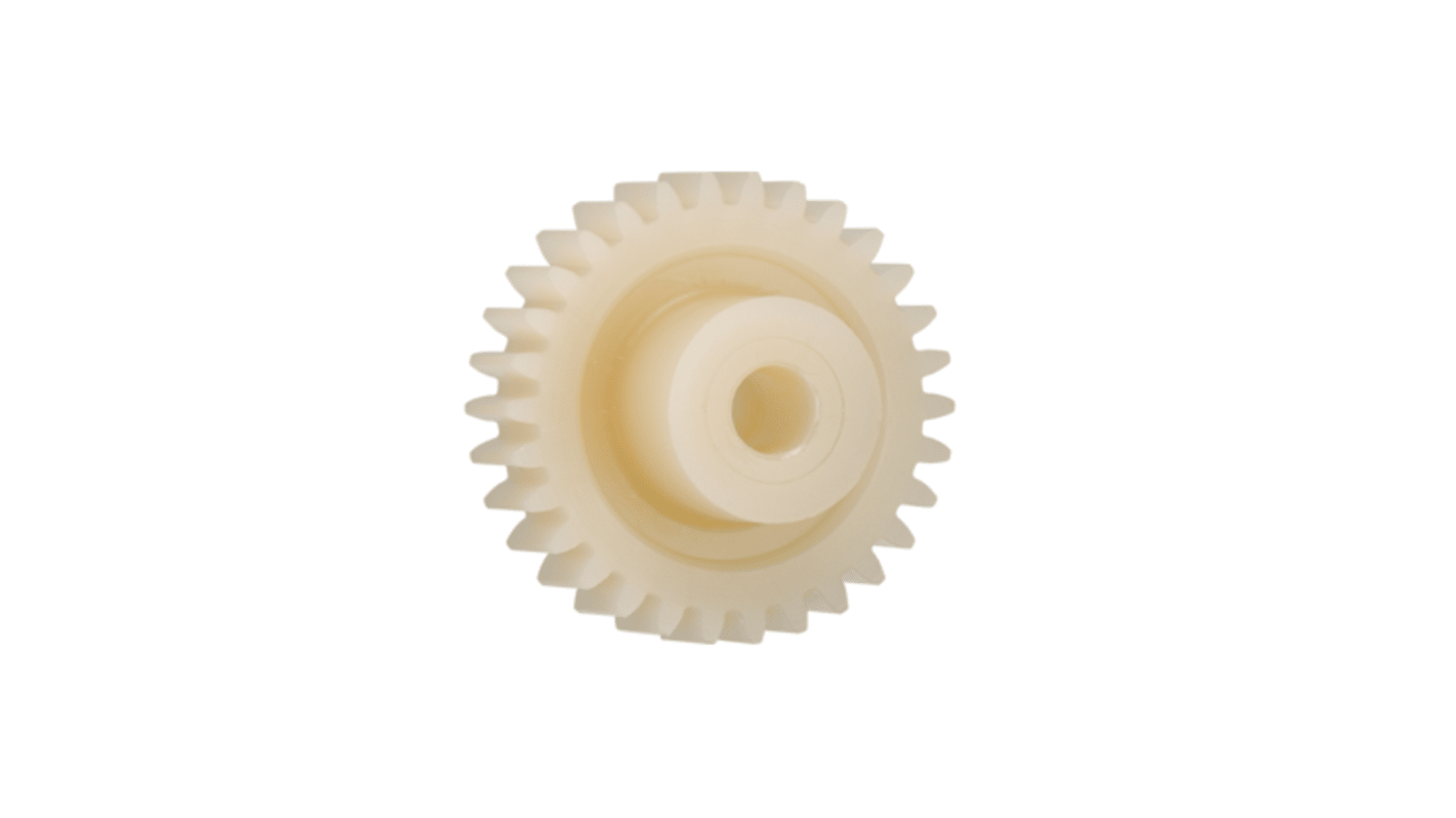 Igus Iguform S270 20 Teeth Spur Gear, 0.5 Module, 4mm Bore Diam, 10mm Pitch Diam, 7.9mm Hub Diam