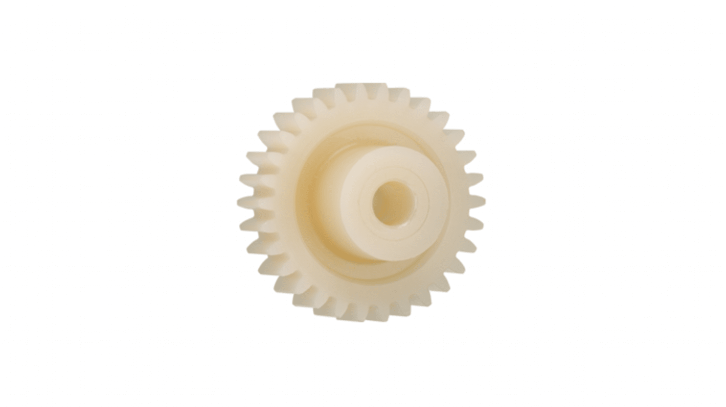 Igus Igutek P360 32 Teeth Spur Gear, 0.5 Module, 4mm Bore Diam, 16mm Pitch Diam, 12mm Hub Diam