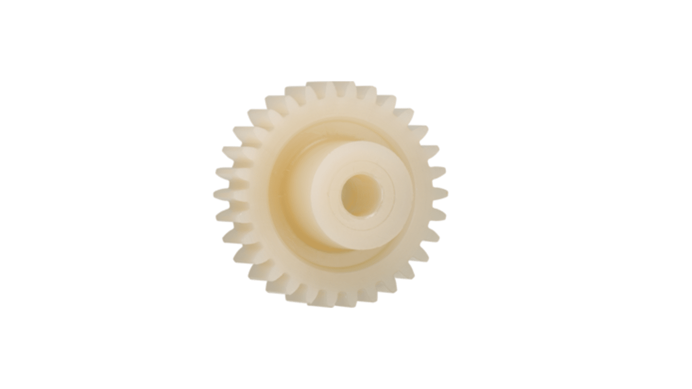 Igus Iguform S270 80 Teeth Spur Gear, 0.5 Module, 6mm Bore Diam, 40mm Pitch Diam, 15mm Hub Diam