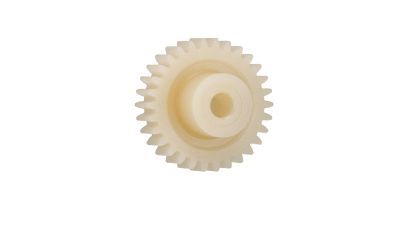 Igus Iguform S270 13 Teeth Spur Gear, 0.7 Module, 3mm Bore Diam, 9.1mm Pitch Diam, 6mm Hub Diam