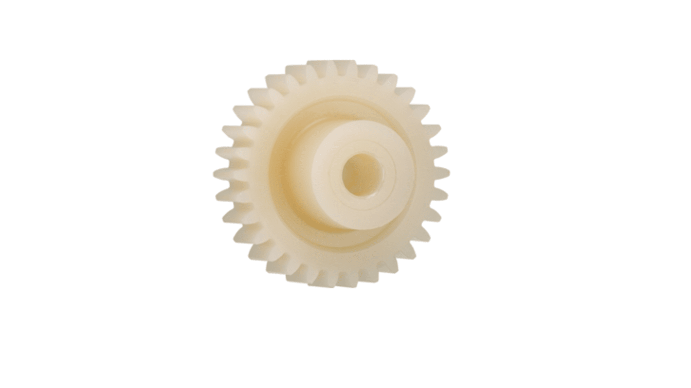 Igus Iguform S270 32 Teeth Spur Gear, 0.7 Module, 6mm Bore Diam, 22.4mm Pitch Diam, 12mm Hub Diam