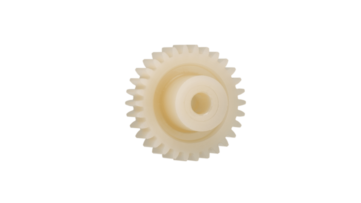 Igus Iguform S270 72 Teeth Spur Gear, 1 Module, 10mm Bore Diam, 72mm Pitch Diam, 21mm Hub Diam