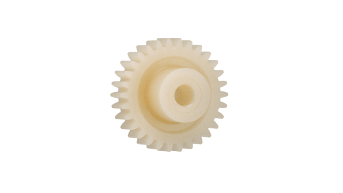 Ingranaggio cilindrico Igus, modulo 1.5, 24 denti, passo Ø 36mm, semigiunto Ø 19mm, foro Ø 8mm, in Igutek P360