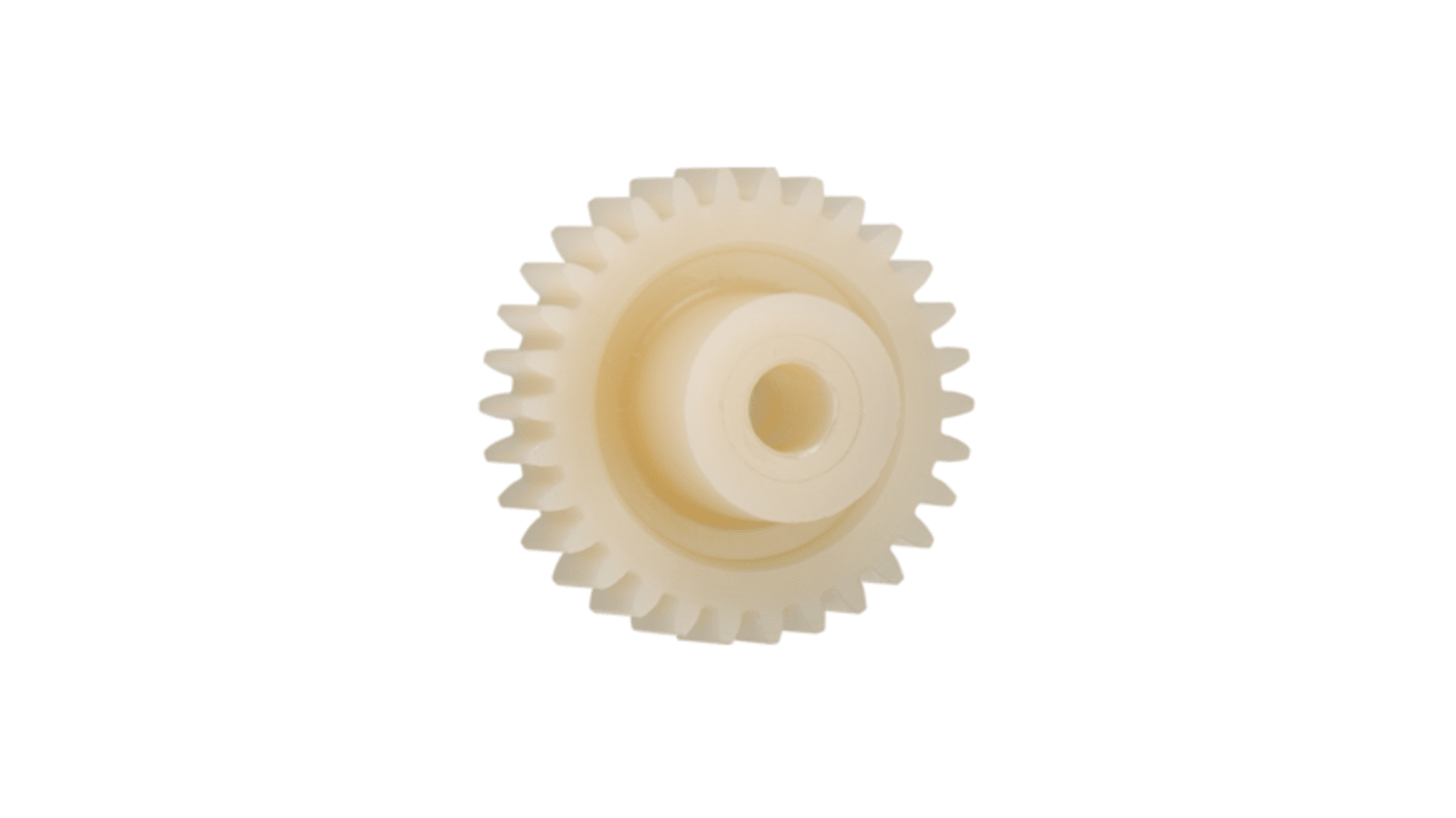 Igus Iguform S270 75 Teeth Spur Gear, 2 Module, 20mm Bore Diam, 150mm Pitch Diam, 40mm Hub Diam