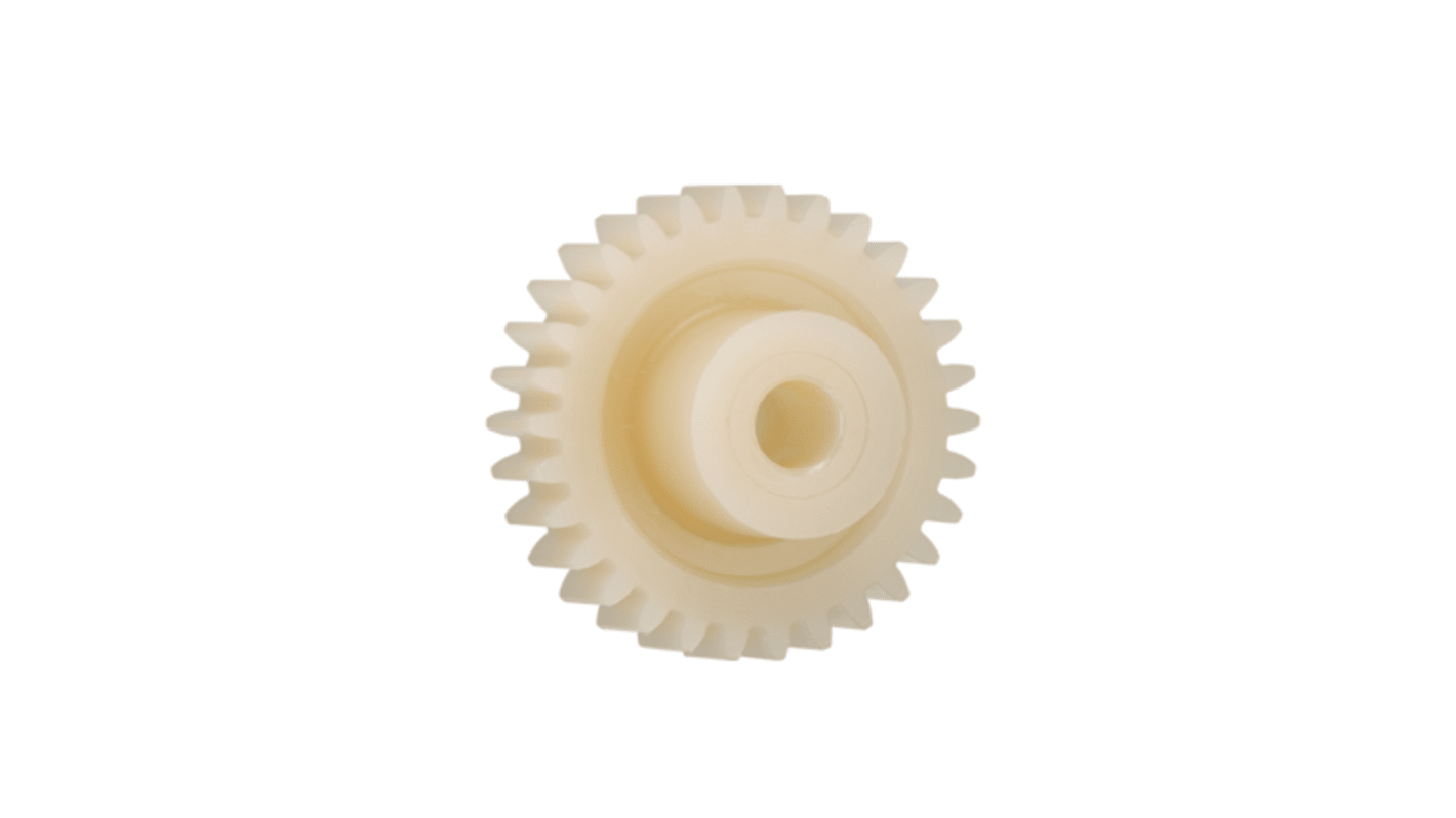 Igus Igutek P360 75 Teeth Spur Gear, 2.5 Module, 20mm Bore Diam, 187.5mm Pitch Diam, 40mm Hub Diam