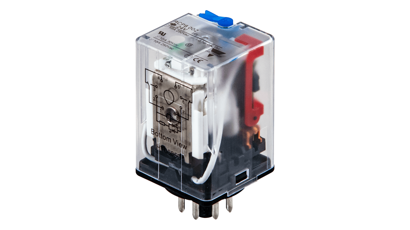 Carlo Gavazzi Plug In Power Relay, 48V dc Coil, 10A Switching Current, DPDT