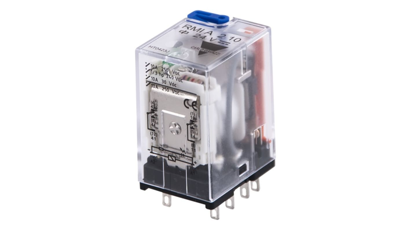 Carlo Gavazzi  Monostabiles Relais, Steckrelais 4-poliger Wechsler 5A 12V dc Spule