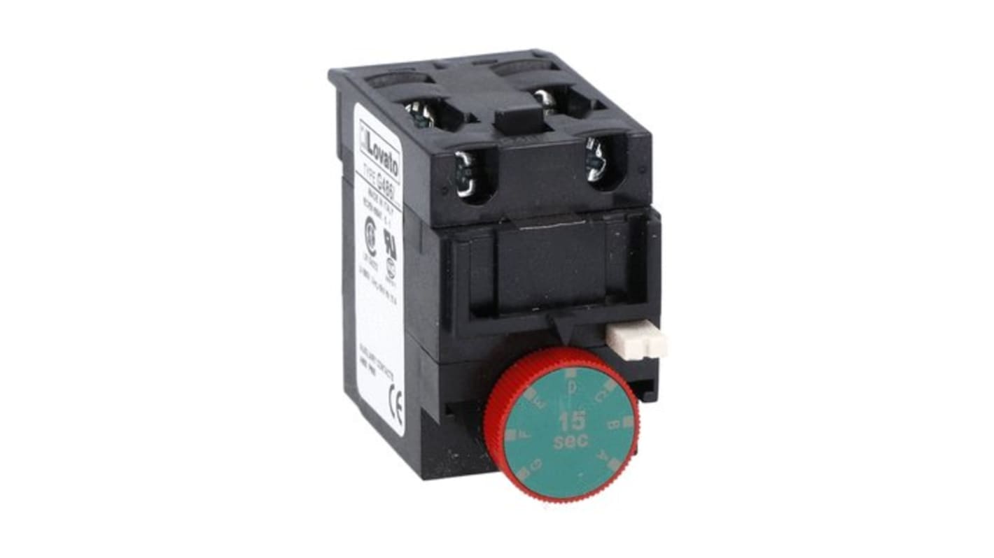 Blocco di contatti ausiliari Lovato, 2 contatti, 1 NA + 1 NC, Montaggio frontale centrale, serie 11G4