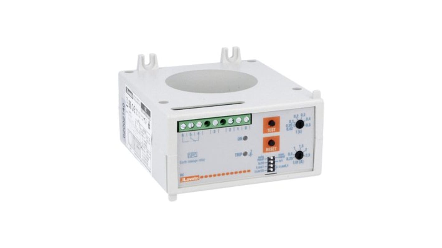 Lovato Earth Leakage Relay, 50 → 60Hz Frequency, Normally De-energised Output