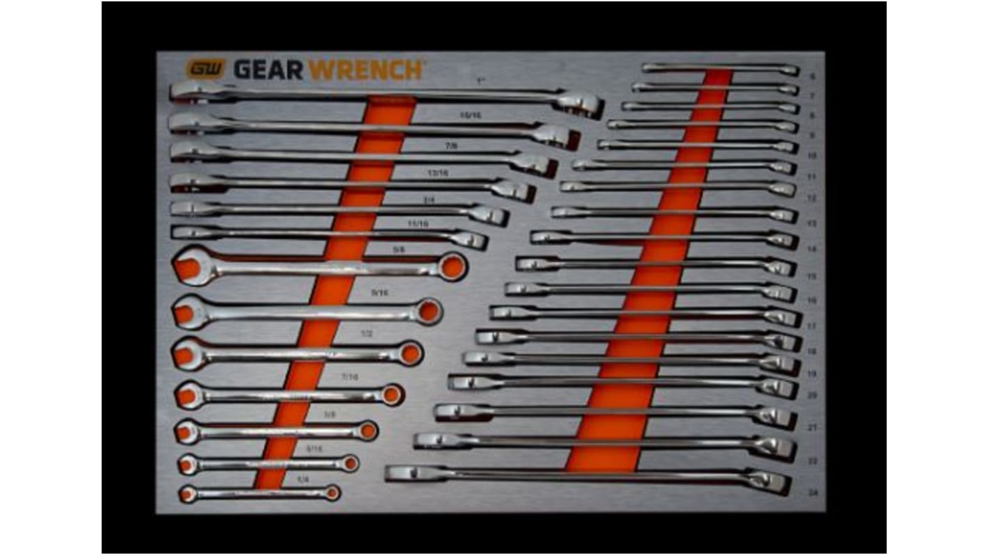 GearWrench 31-Piece Wrench Set, 1, 1/2, 1/4, 3/4, 3/8, 5/8, 5/16, 6, 7, 7/8, 7/16, 8, 9, 9/16, 10, 11, 11/16, 12, 13,