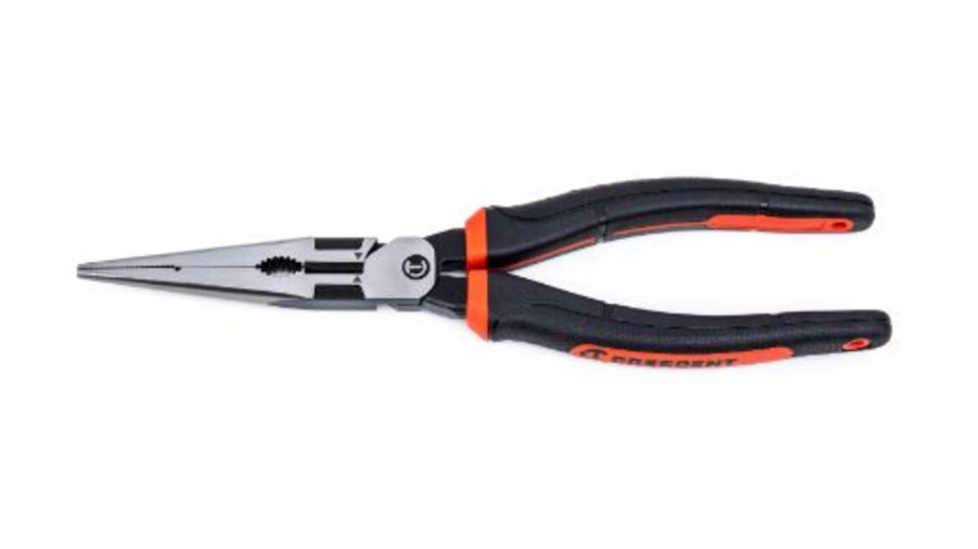 Crescent Z6548CG 6-Piece Long Nose Pliers, 200 mm Overall, Flat, Straight Tip, 50mm Jaw, ESD
