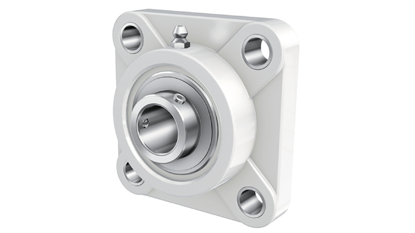Cuscinetto flangiato INA, 2 fori di montaggio da 11mm, Ø int 25mm, dimensioni 130mm x 70mm x 40.5mm, in Plastica