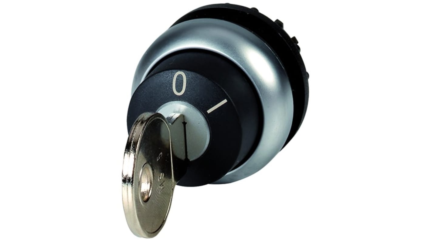 Eaton M22 2-position Key Switch, Spring Return, 22.5mm Cutout