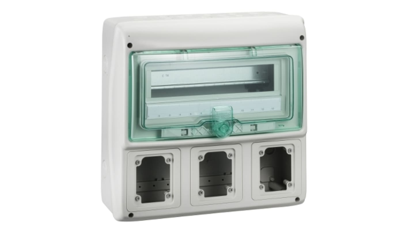 Schneider Electric Mureva Light Grey Smooth Polymer Electrical Enclosure, IEC, IP65,  Surface Mount, 1 Gangs, 335 x 340