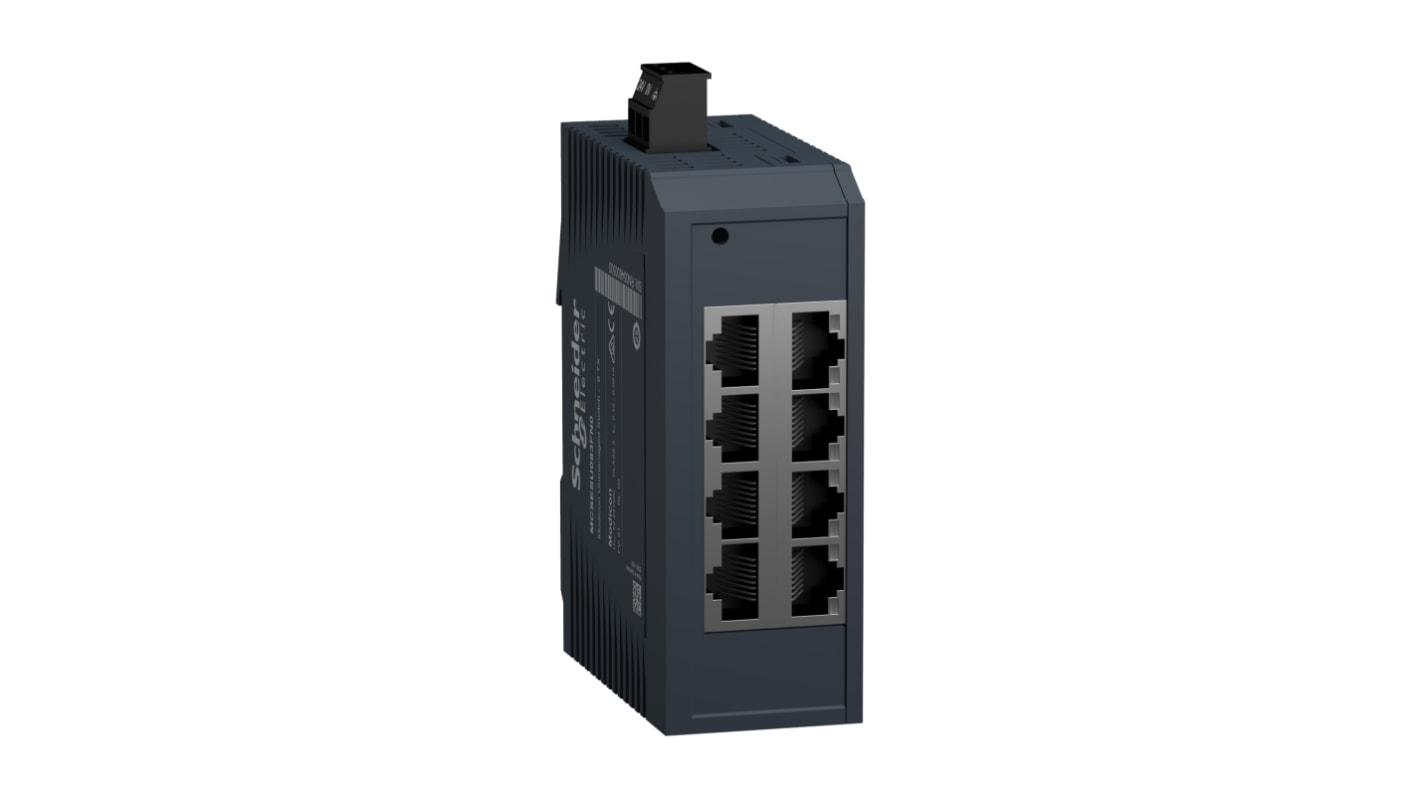 Schneider Electric ConneXium - Ethernet Series DIN Rail Mount Network Hub, 8 RJ45 Ports, 24V