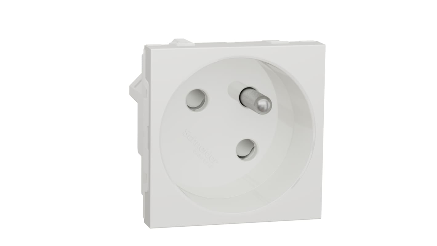 Connettore femmina di potenza, Schneider Electric NU304918, 16A, 1 modulo, presa Francese 2P in PC, Bianco In interni,