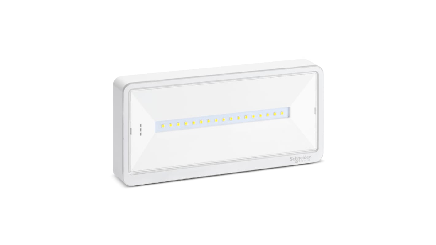 Schneider Electric LED Emergency Light Fitting, Wall, 520 mW, Maintained, Non Maintained