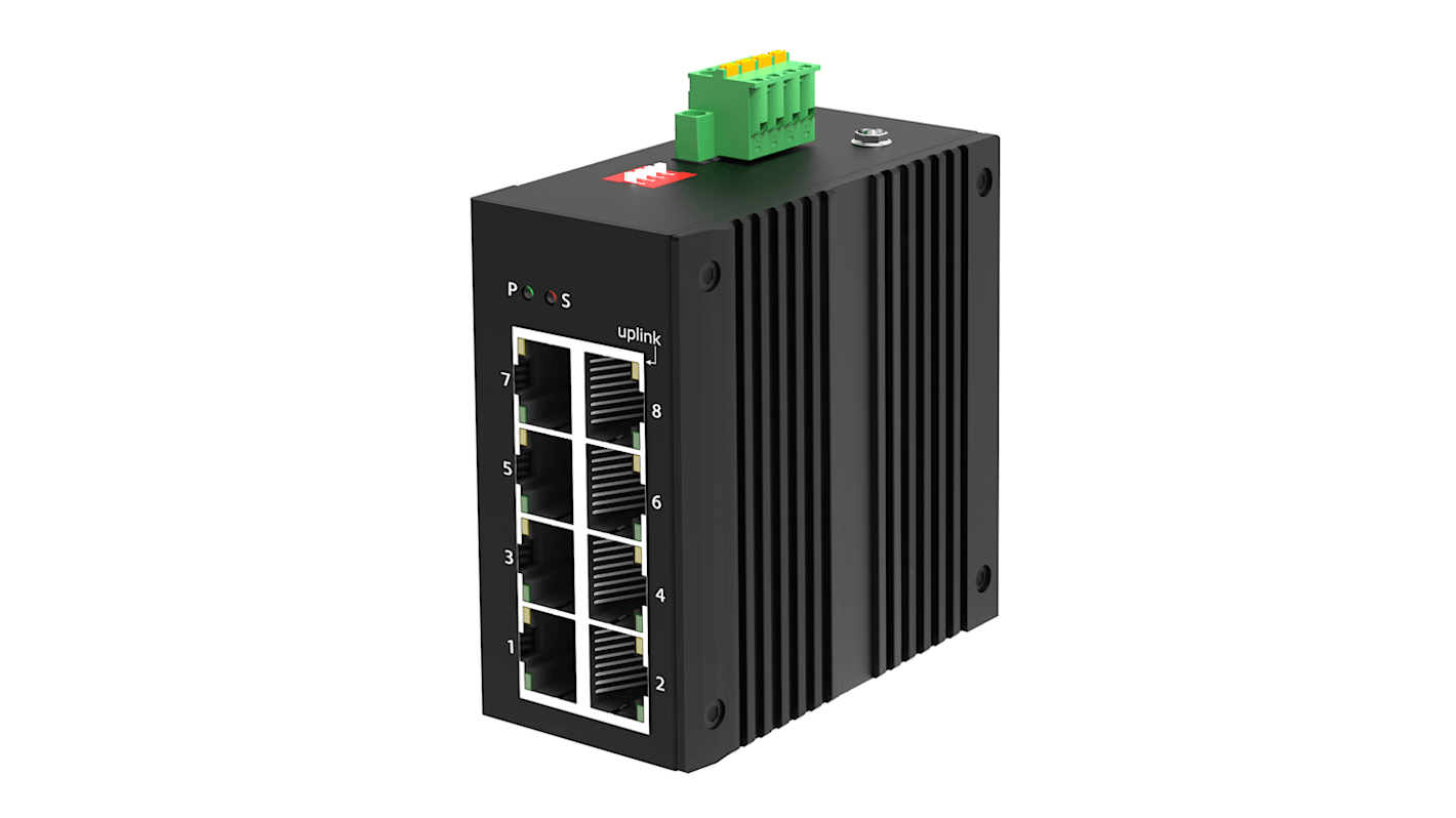 RS PRO Unmanaged 8 Port Ethernet Switch, RJ-45