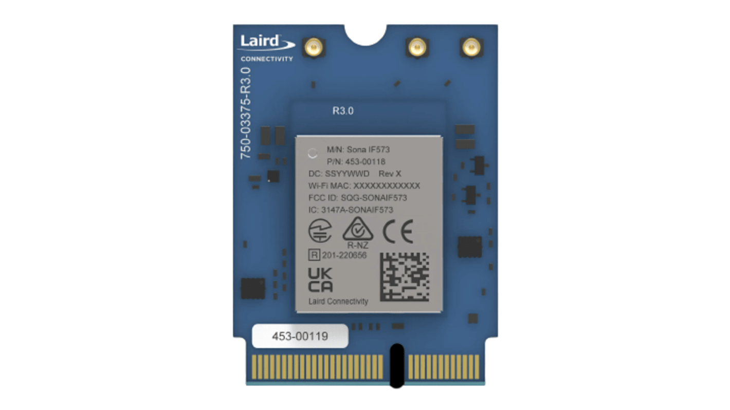 Módulo wifi Ezurio, 453-00119, IEEE 802.11 b/g/n, Interfáz SDIO, UART, 3.3V, 30 x 22 x 3.1mm