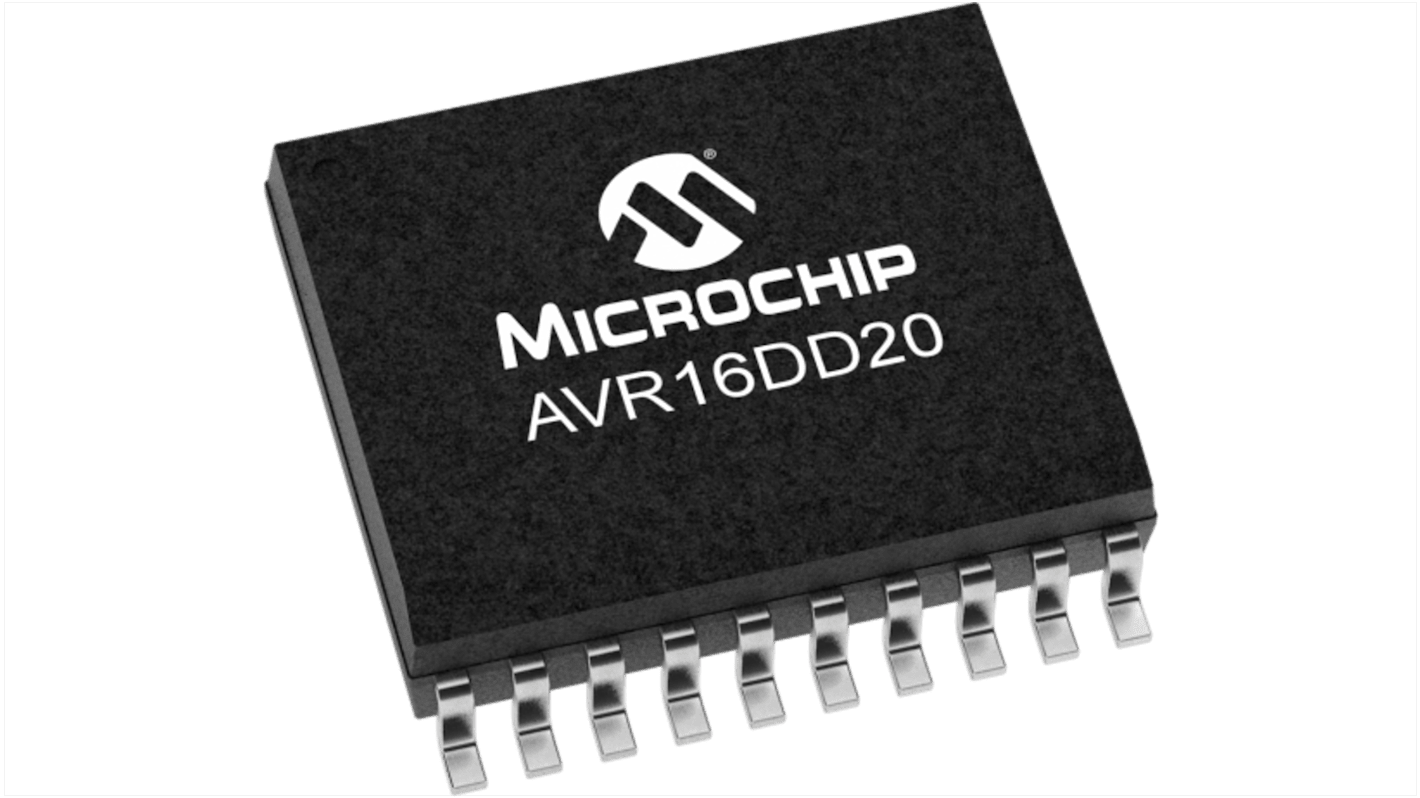 Microcontrolador Microchip AVR16DD20-E/SO, núcleo MCU de 8 bits de 8bit, 24MHZ, SOIC de 20 pines