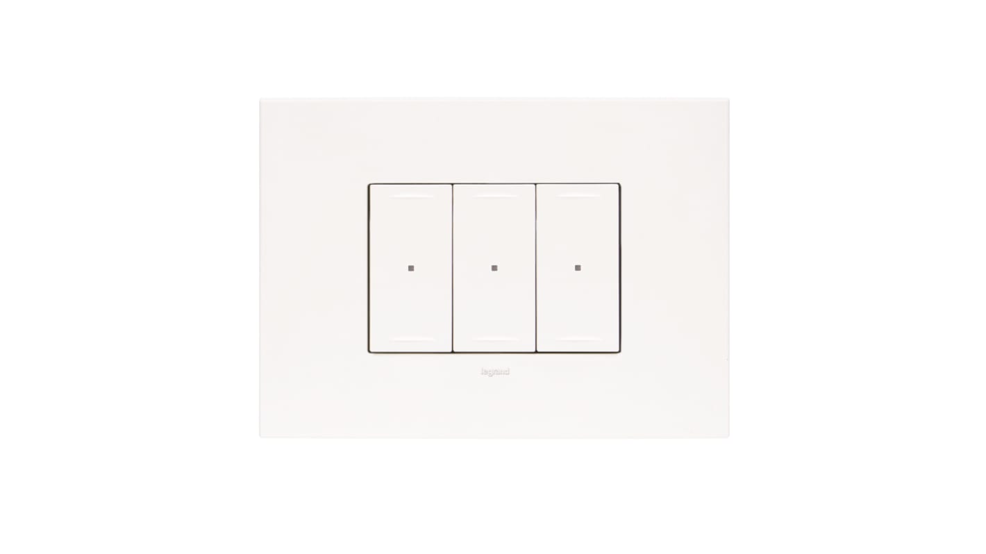 HPM White Smart Light Switch, 3 Way, 3 Gang, Arteor