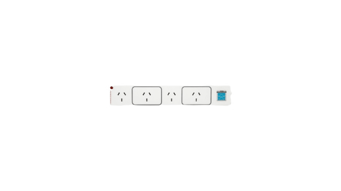 HPM Type I - ANZ/CN 4 Gang Power Distribution Unit, 0.9m Cable, No, 10A, 230 - 240 V, No, Surge Protected