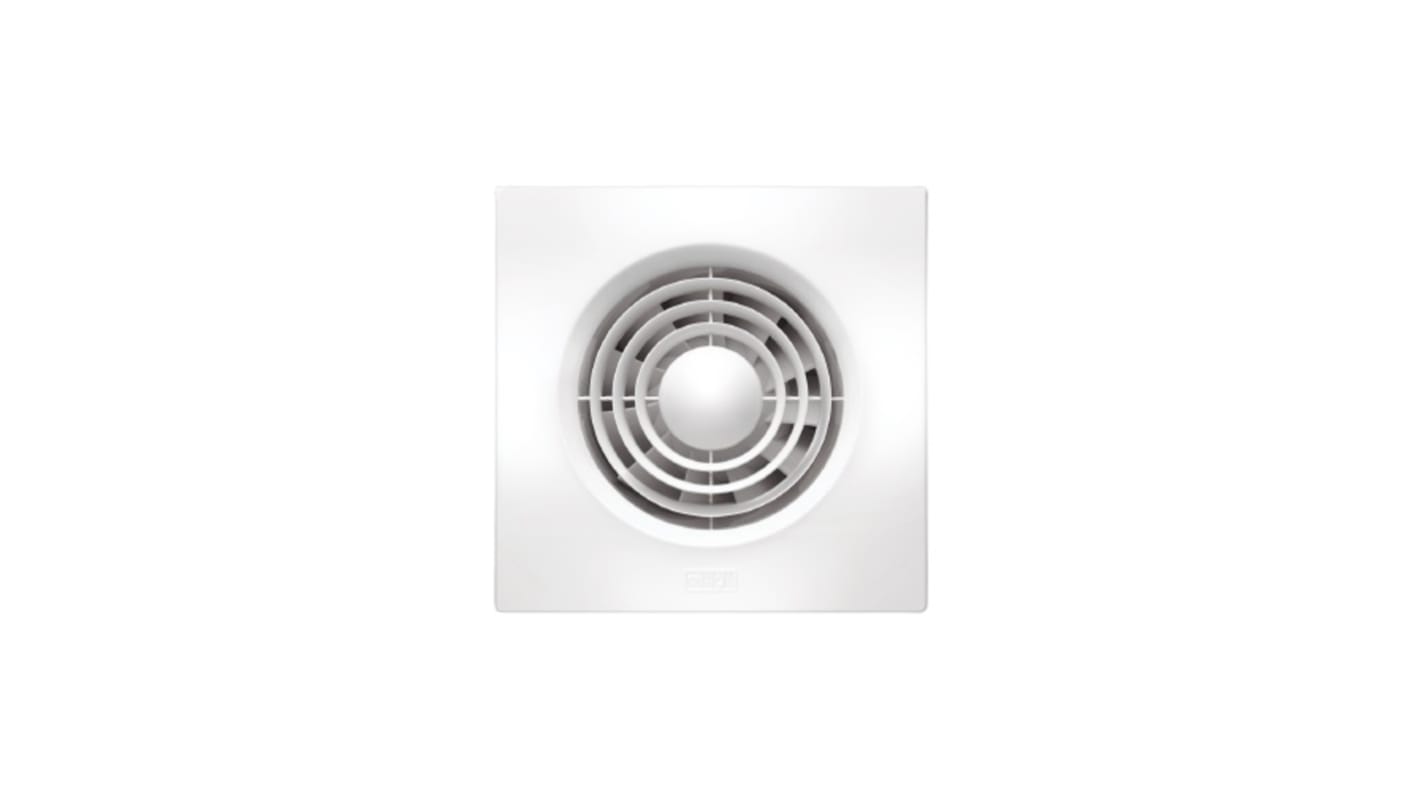 HPM EF100SQSWE Square Wall Mount Extractor Fan, 94m³/h, Compatible with Time Delay Module EF100/150TD, Duct Size 110mm