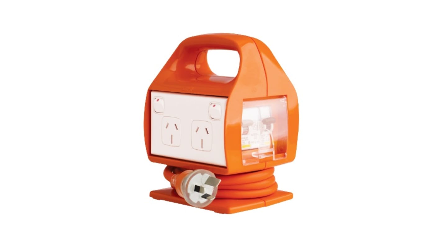 HPM Type I - ANZ/CN 4 Gang Power Distribution Unit, 1.8m Cable, No, 15A, 230 - 240 V ac, RCD Protected, No