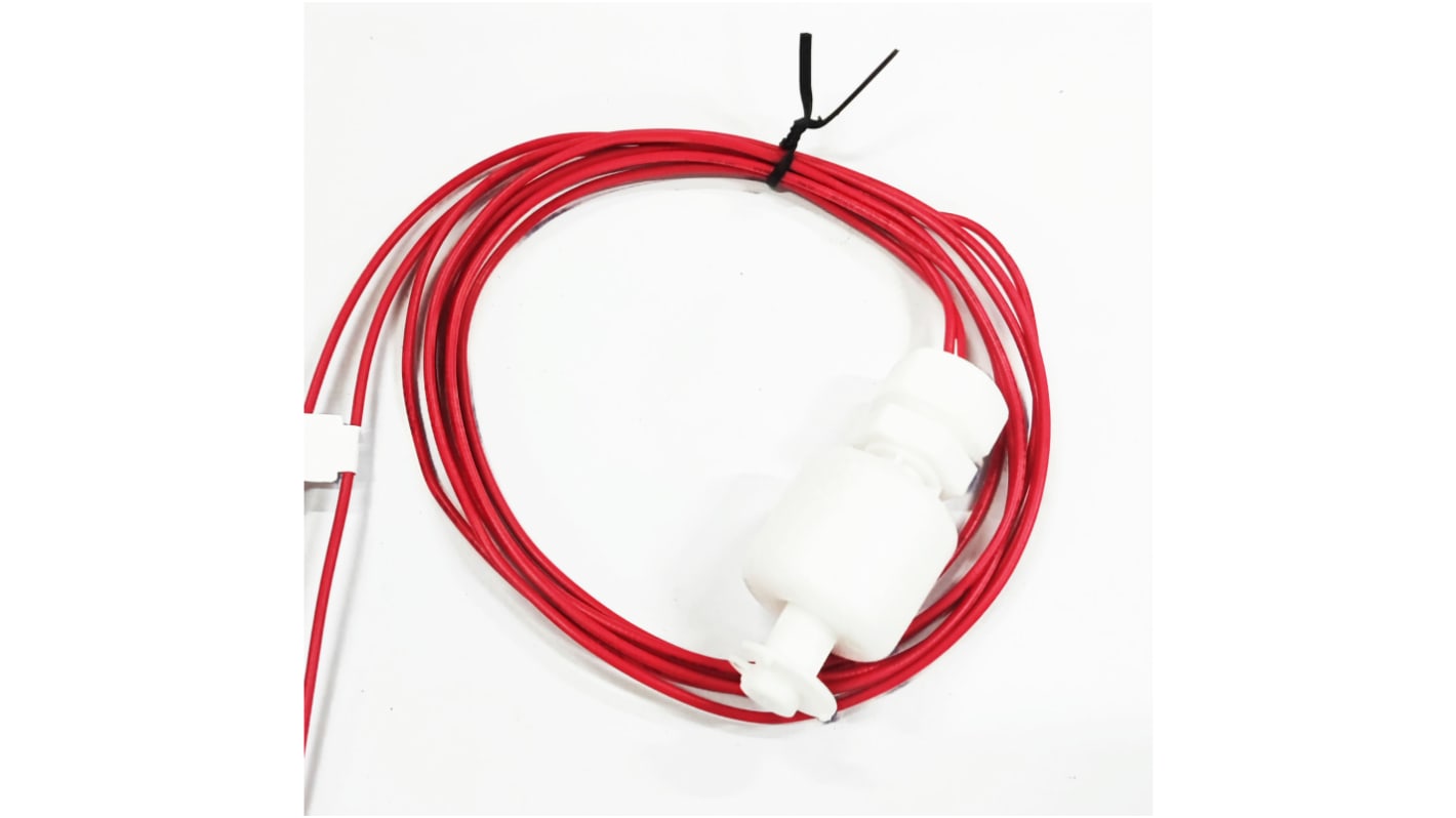 RS PRO PP浮球开关, 电缆安装, NO, 最大直流200V, 最高85°C, 线长1m