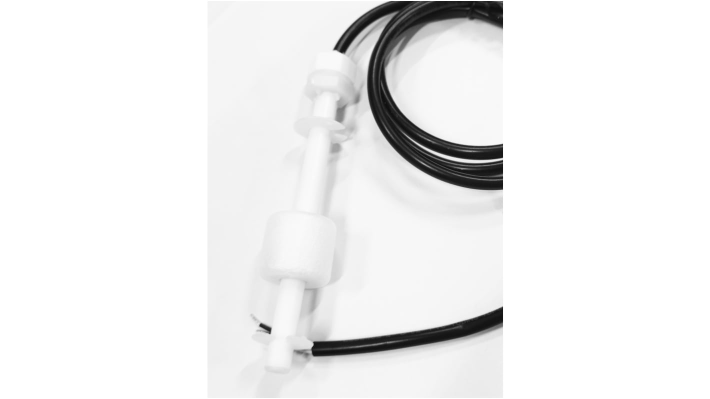 RS PRO 聚乙烯硫化物浮球开关, 电缆安装, NO, 最大直流200V, 最高85°C, 线长1m