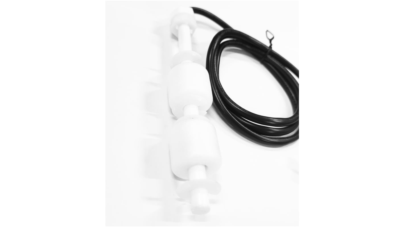 RS PRO 聚乙烯硫化物浮球开关, 电缆安装, NO, 最大直流200V, 最高85°C, 线长1m