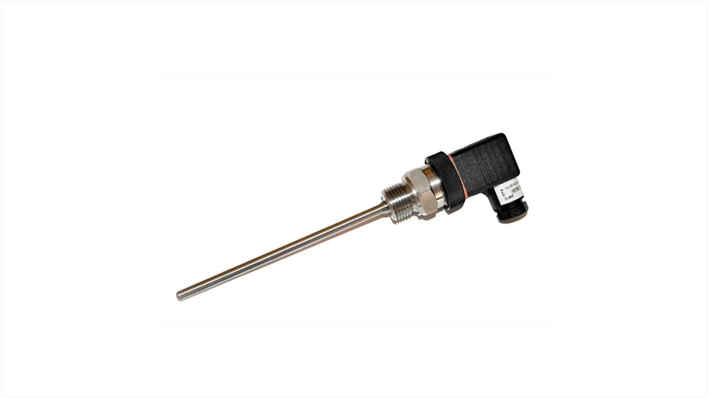 Electrotherm PT100 RTD Sensor, 6mm Dia, 100mm Long, 3 Wire, G1/2, 3 DIN EN 60751 °C, F0 °C +400°C Max