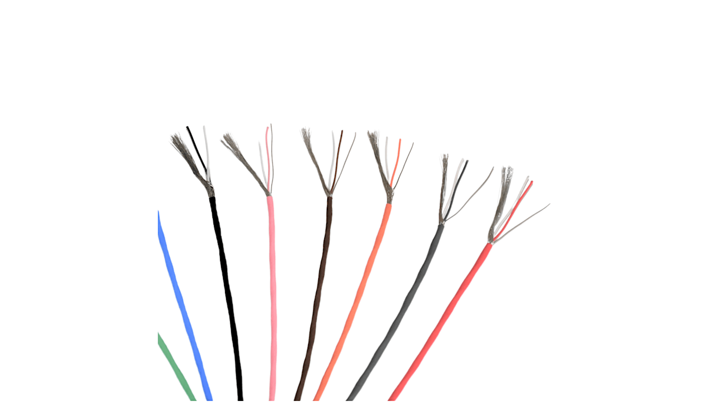 Electrotherm TEL Series Type L Thermocouple & Extension Wire, 10m, Screened, FEP Insulation, +230°C Max, 2x0.22mm²