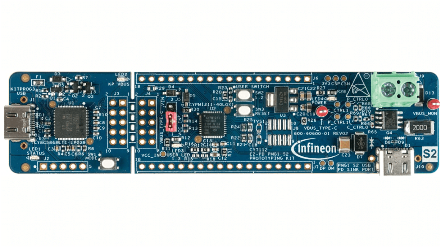 Scheda di valutazione Infineon EZ-PD PMG1-S2 Prototyping Kit