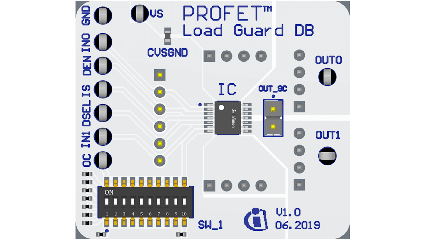 Infineon BTG7090-1EPL DAUGH BRD Evaluation Board for Power Switch for PROFET Motherboad