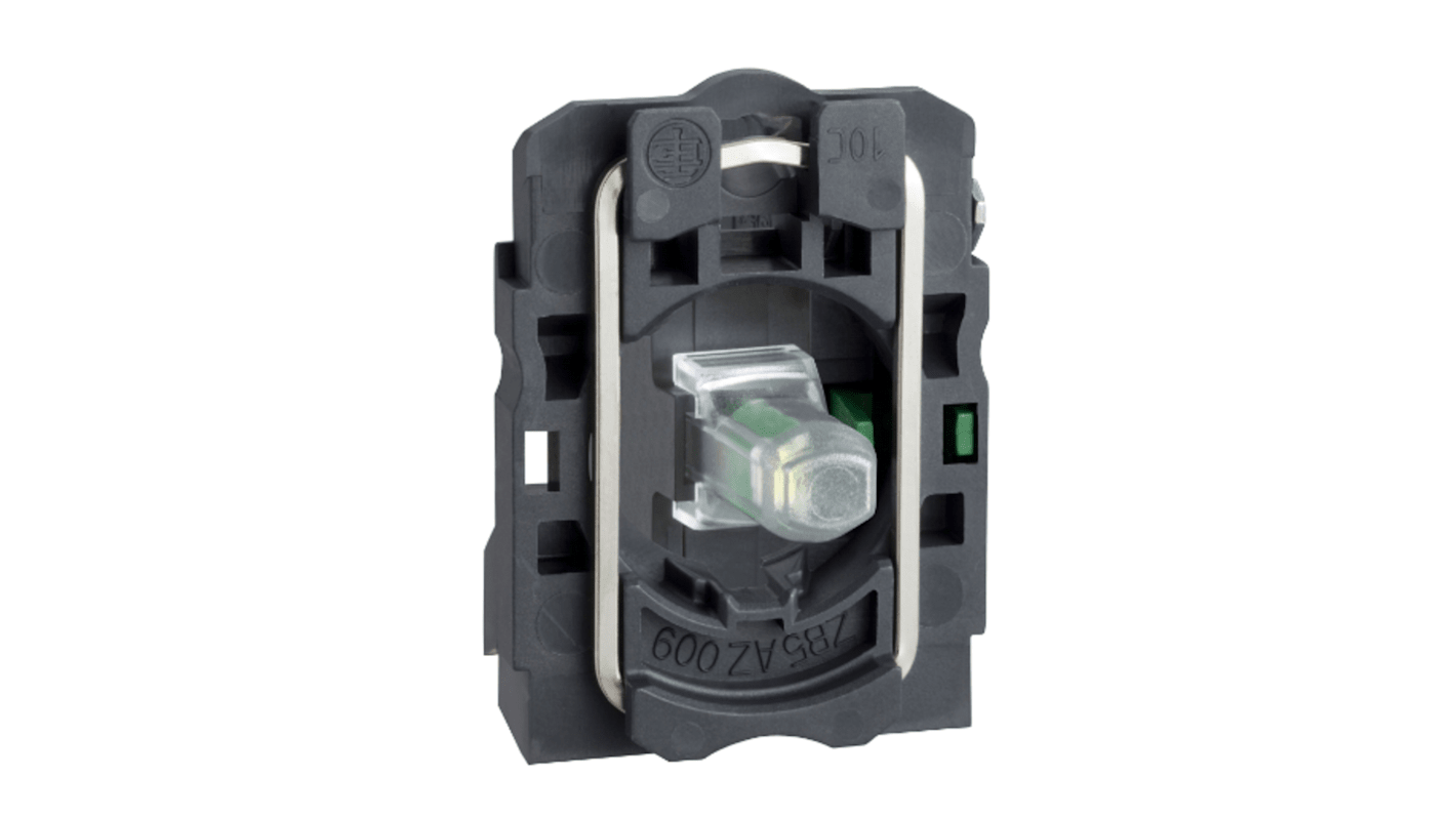 Blocco contatti pulsante Schneider Electric, 1 NO, 600V, terminali a A vite, LED Colore bianco