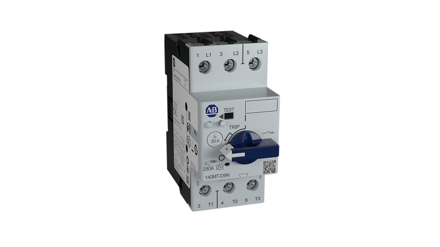 Unidad de protección del motor Rockwell Automation 140MT, 690 V ac, 20 A